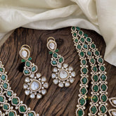 Glamorous Bridal Victorian Diamond High Neck Choker - Green - VV1319
